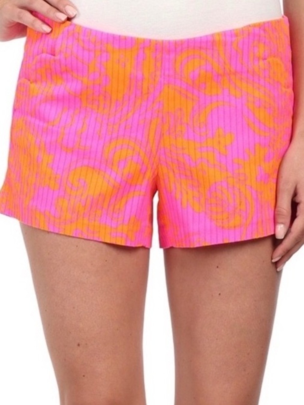 Women’s Pink & Orange Patterned Lilly Pulitzer Stretch Shorts